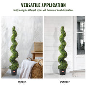 2 Pack 152.4cm Artificial Boxwood Topiary Tree Faux Plant UV Decor In/Outdoor V952-HYMRGXJS60YCC0X1LV0