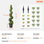 2 Pack 152.4cm Artificial Boxwood Topiary Tree Faux Plant UV Decor In/Outdoor V952-HYMRGXJS60YCC0X1LV0