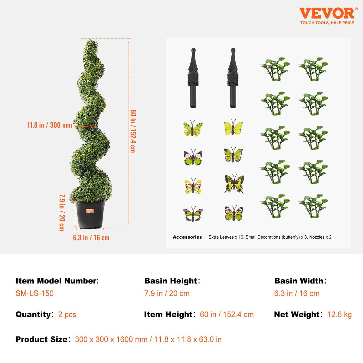 2 Pack 152.4cm Artificial Boxwood Topiary Tree Faux Plant UV Decor In/Outdoor V952-HYMRGXJS60YCC0X1LV0