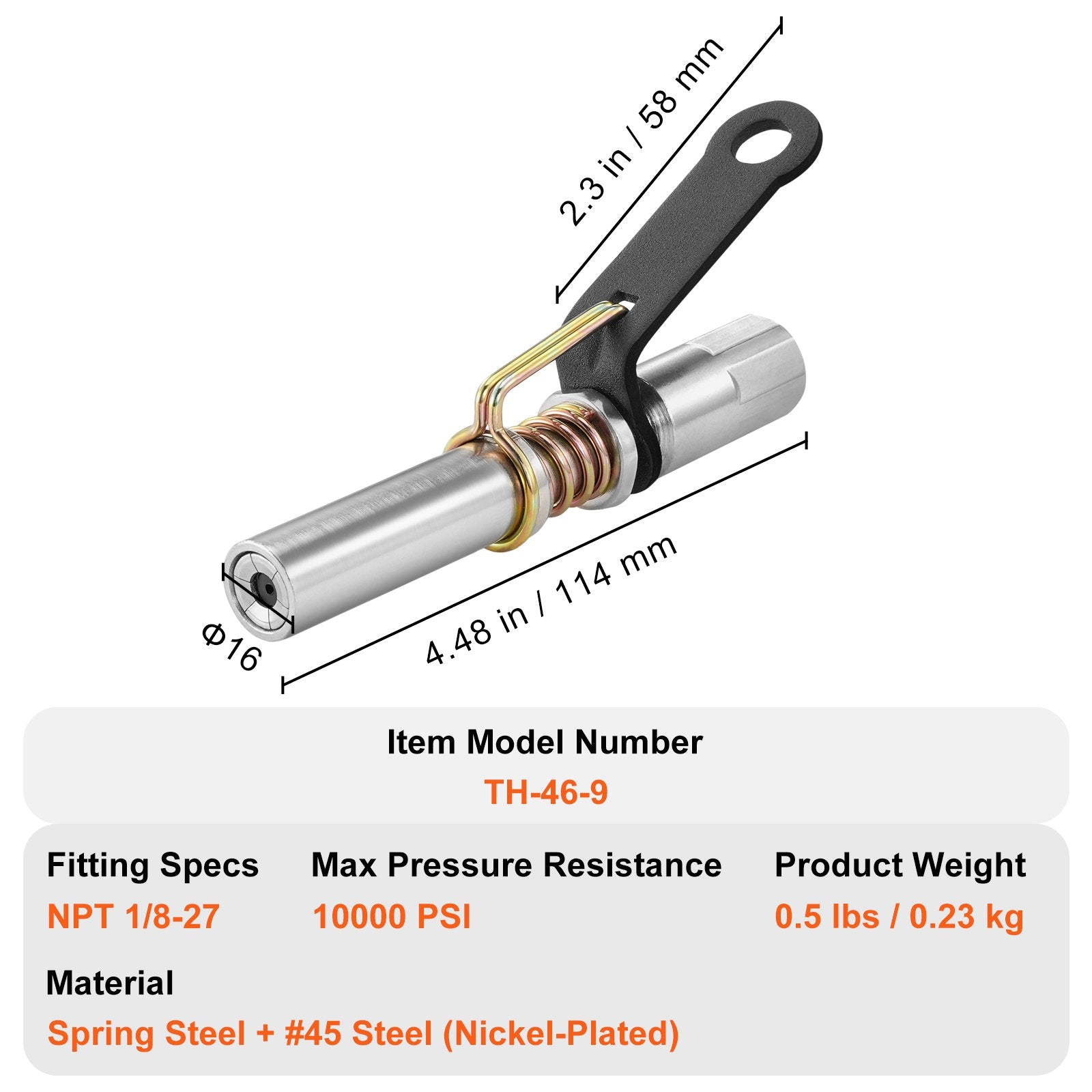 Grease Gun Coupler High Pressure Quick Release Lock Oil Nozzle 10000 PSI V952-HYQOHQ2GDBSZOCFSYV0