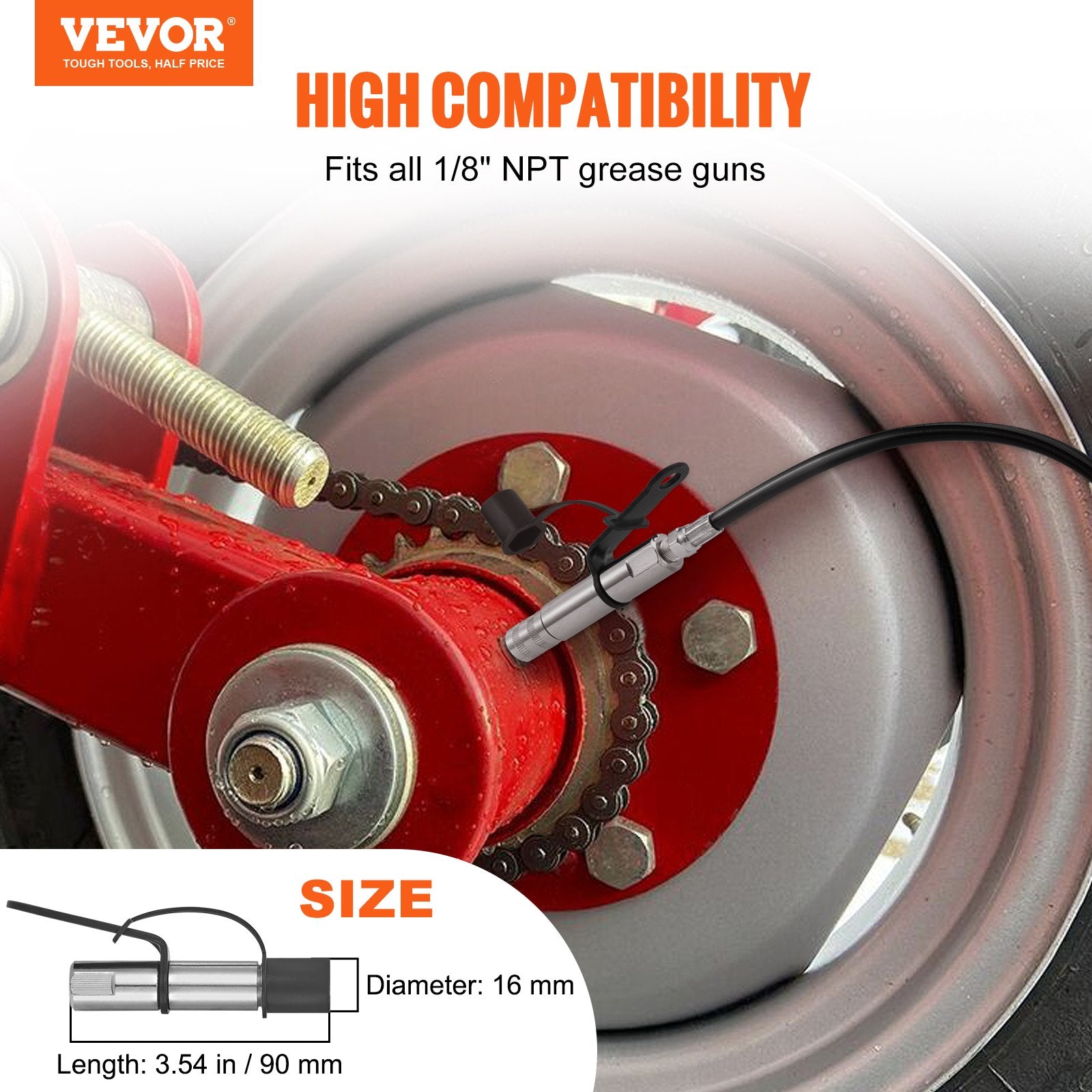 Grease Gun Coupler 2 Pack High Pressure Quick Release Oil Nozzle 10000 PSI V952-HYQOHQWDBS00HAG7JV0