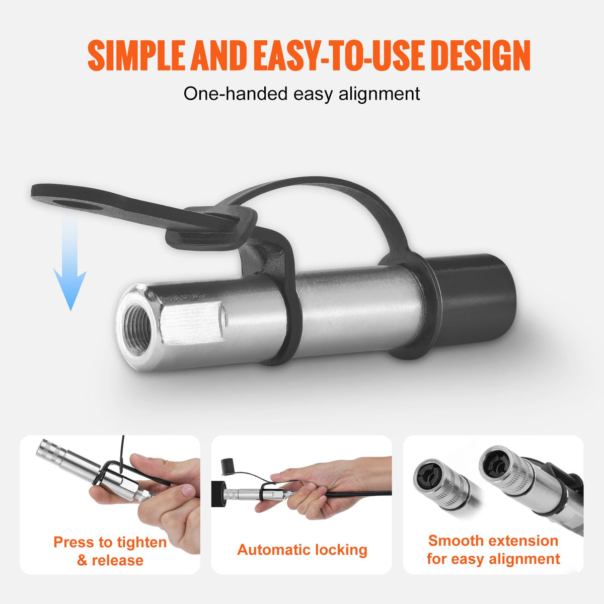 Grease Gun Coupler 2 Pack High Pressure Quick Release Oil Nozzle 10000 PSI V952-HYQOHQWDBS00HAG7JV0