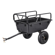Garden Utility Trailer, 10 Cu. Ft 227 kg, ATV UTV Hauling Trailer, Tow Behind Poly Dump Cart with 16" Tires, V952-HYTCHSSL10CUFU8JW001V0