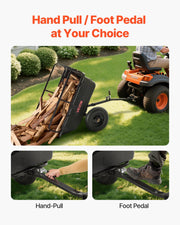 Garden Utility Trailer, 10 Cu. Ft 227 kg, ATV UTV Hauling Trailer, Tow Behind Poly Dump Cart with 16" Tires, V952-HYTCHSSL10CUFU8JW001V0