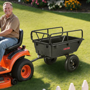 Garden Utility Trailer, 10 Cu. Ft 227 kg, ATV UTV Hauling Trailer, Tow Behind Poly Dump Cart with 16" Tires, V952-HYTCHSSL10CUFU8JW001V0