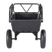 Garden Utility Trailer, 10 Cu. Ft 227 kg, ATV UTV Hauling Trailer, Tow Behind Poly Dump Cart with 16" Tires, V952-HYTCHSSL10CUFU8JW001V0