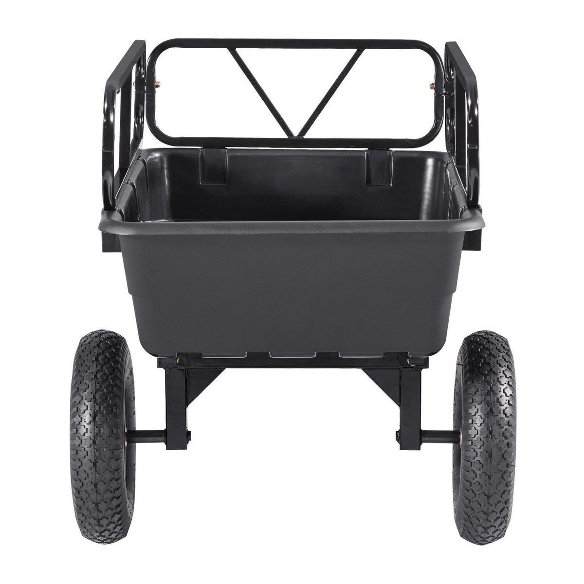 Garden Utility Trailer, 10 Cu. Ft 227 kg, ATV UTV Hauling Trailer, Tow Behind Poly Dump Cart with 16" Tires, V952-HYTCHSSL10CUFU8JW001V0