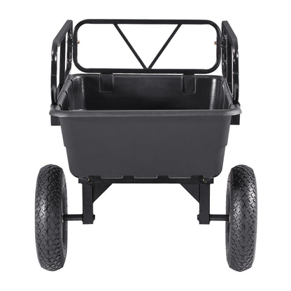 Garden Utility Trailer, 10 Cu. Ft 227 kg, ATV UTV Hauling Trailer, Tow Behind Poly Dump Cart with 16" Tires, V952-HYTCHSSL10CUFU8JW001V0