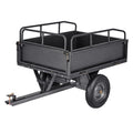 Garden Utility Trailer, 10 Cu. Ft & 227 kg Capacity, ATV UTV Hauling Trailer, Tow Behind Steel Dump Cart with V952-HYTCHSTPK10CJT946001V0