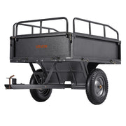 Garden Utility Trailer, 10 Cu. Ft & 227 kg Capacity, ATV UTV Hauling Trailer, Tow Behind Steel Dump Cart with V952-HYTCHSTPK10CJT946001V0