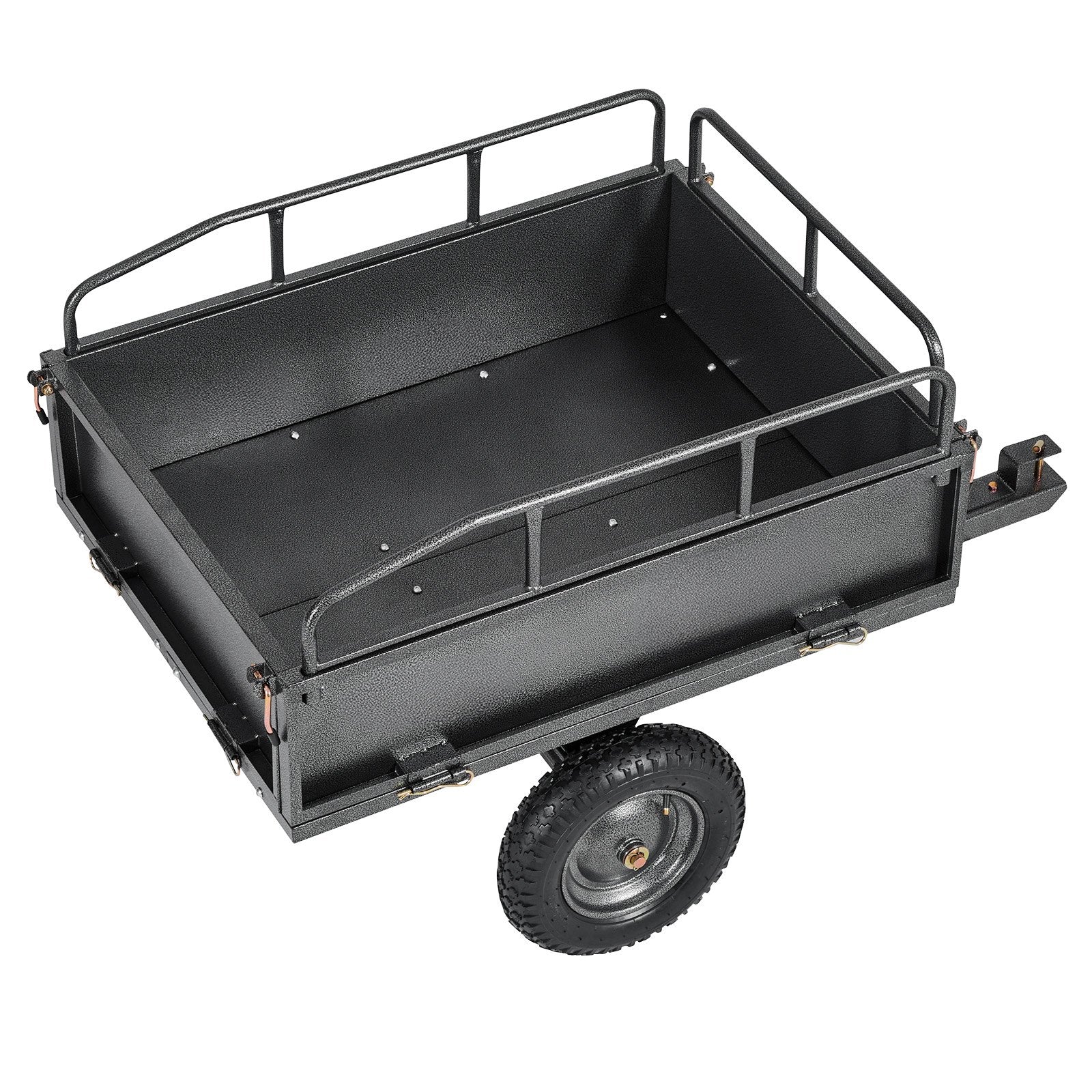 Garden Utility Trailer, 10 Cu. Ft & 227 kg Capacity, ATV UTV Hauling Trailer, Tow Behind Steel Dump Cart with V952-HYTCHSTPK10CJT946001V0