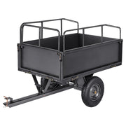 Garden Utility Trailer, 17 Cu. Ft & 272 kg Capacity, ATV UTV Hauling Trailer, Tow Behind Steel Dump Cart with V952-HYTCHSTPK17CFT3NV001V0