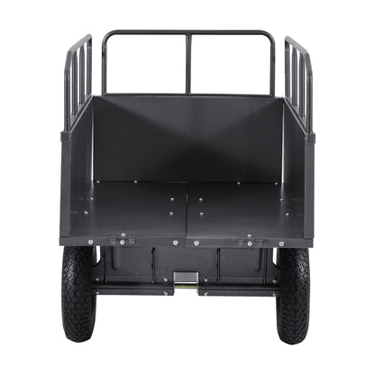 Garden Utility Trailer, 17 Cu. Ft & 272 kg Capacity, ATV UTV Hauling Trailer, Tow Behind Steel Dump Cart with V952-HYTCHSTPK17CFT3NV001V0