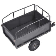 Garden Utility Trailer, 17 Cu. Ft & 272 kg Capacity, ATV UTV Hauling Trailer, Tow Behind Steel Dump Cart with V952-HYTCHSTPK17CFT3NV001V0