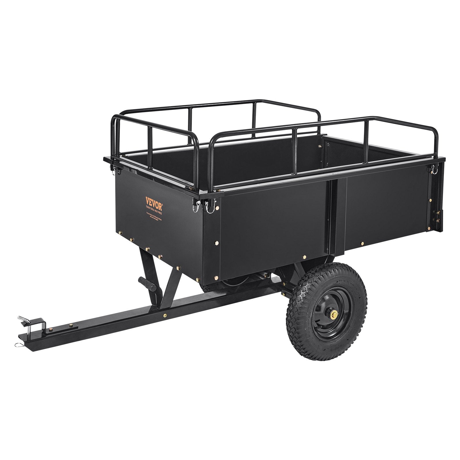 Heavy Duty ATV Trailer Steel Dump Cart, 750-Pound 15 Cubic Feet, Garden Utility Trailer with Removable Sides V952-HYTCTPK12CUFTVB4CV0