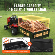 Heavy Duty ATV Trailer Steel Dump Cart, 750-Pound 15 Cubic Feet, Garden Utility Trailer with Removable Sides V952-HYTCTPK12CUFTVB4CV0