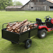 Heavy Duty ATV Trailer Steel Dump Cart, 750-Pound 15 Cubic Feet, Garden Utility Trailer with Removable Sides V952-HYTCTPK12CUFTVB4CV0