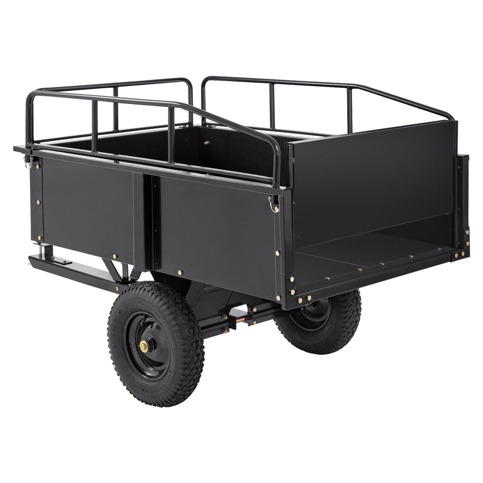 Heavy Duty ATV Trailer Steel Dump Cart, 750-Pound 15 Cubic Feet, Garden Utility Trailer with Removable Sides V952-HYTCTPK12CUFTVB4CV0