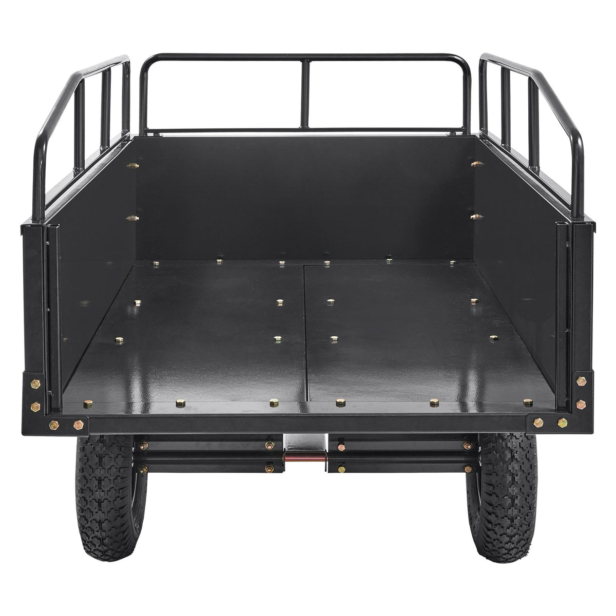 Heavy Duty ATV Trailer Steel Dump Cart, 750-Pound 15 Cubic Feet, Garden Utility Trailer with Removable Sides V952-HYTCTPK12CUFTVB4CV0