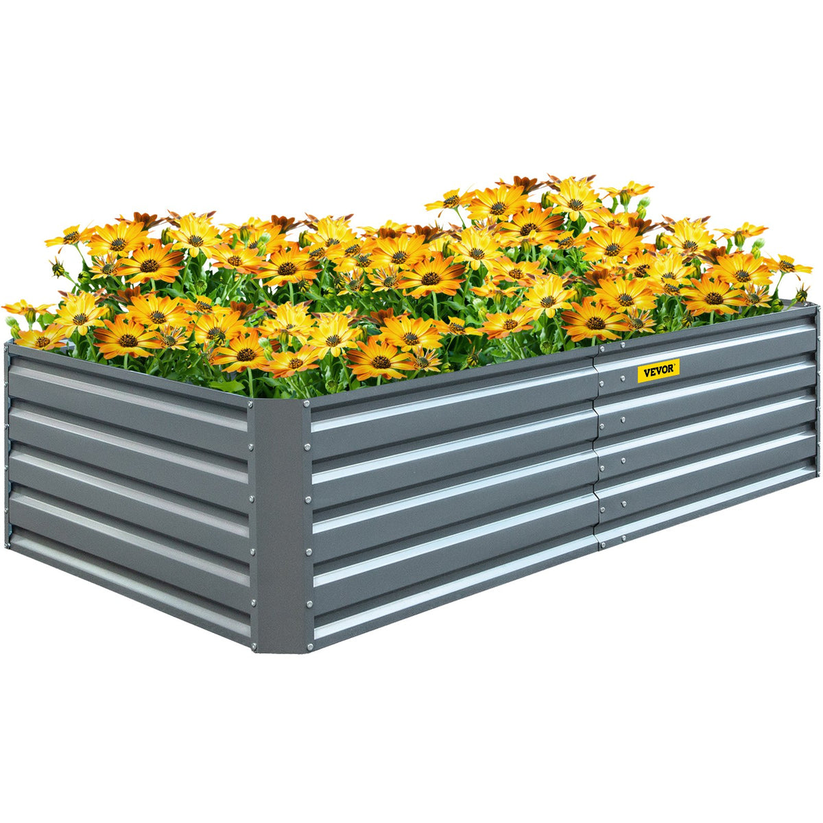 Galvanized Raised Garden Bed, 203 x 102 x 48 cm Metal Planter Box, Gray Steel Plant Raised Garden Bed Kit, V952-HYZZC80CFXK40CHS1V0