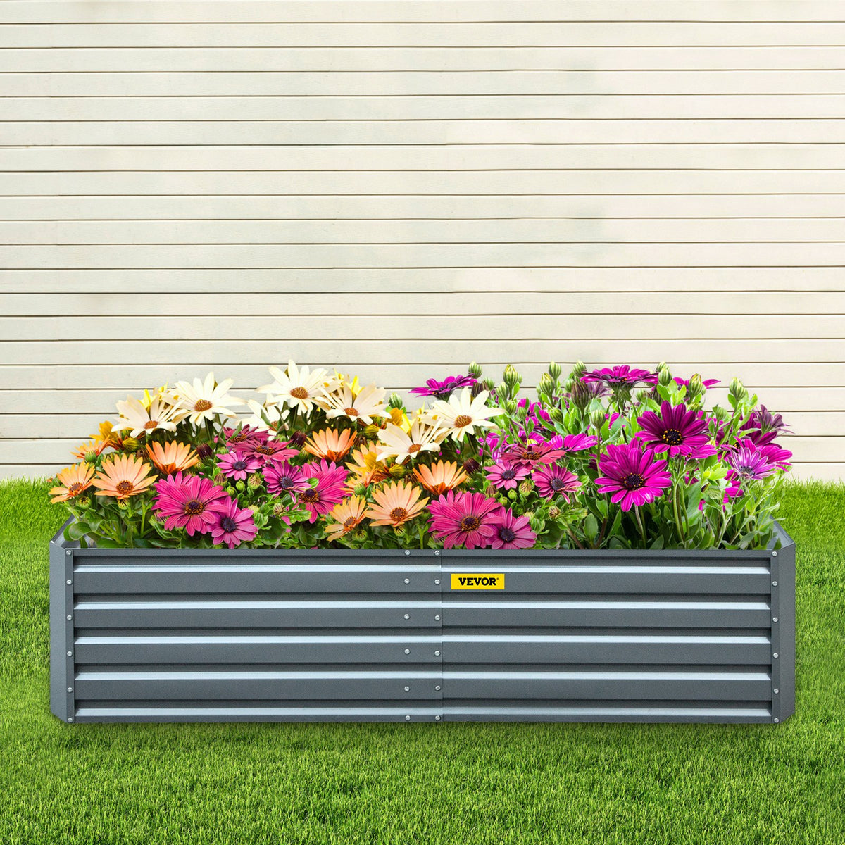 Galvanized Raised Garden Bed, 203 x 102 x 48 cm Metal Planter Box, Gray Steel Plant Raised Garden Bed Kit, V952-HYZZC80CFXK40CHS1V0