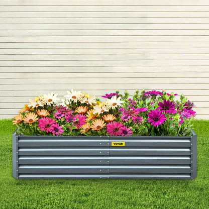 Galvanized Raised Garden Bed, 203 x 102 x 48 cm Metal Planter Box, Gray Steel Plant Raised Garden Bed Kit, V952-HYZZC80CFXK40CHS1V0