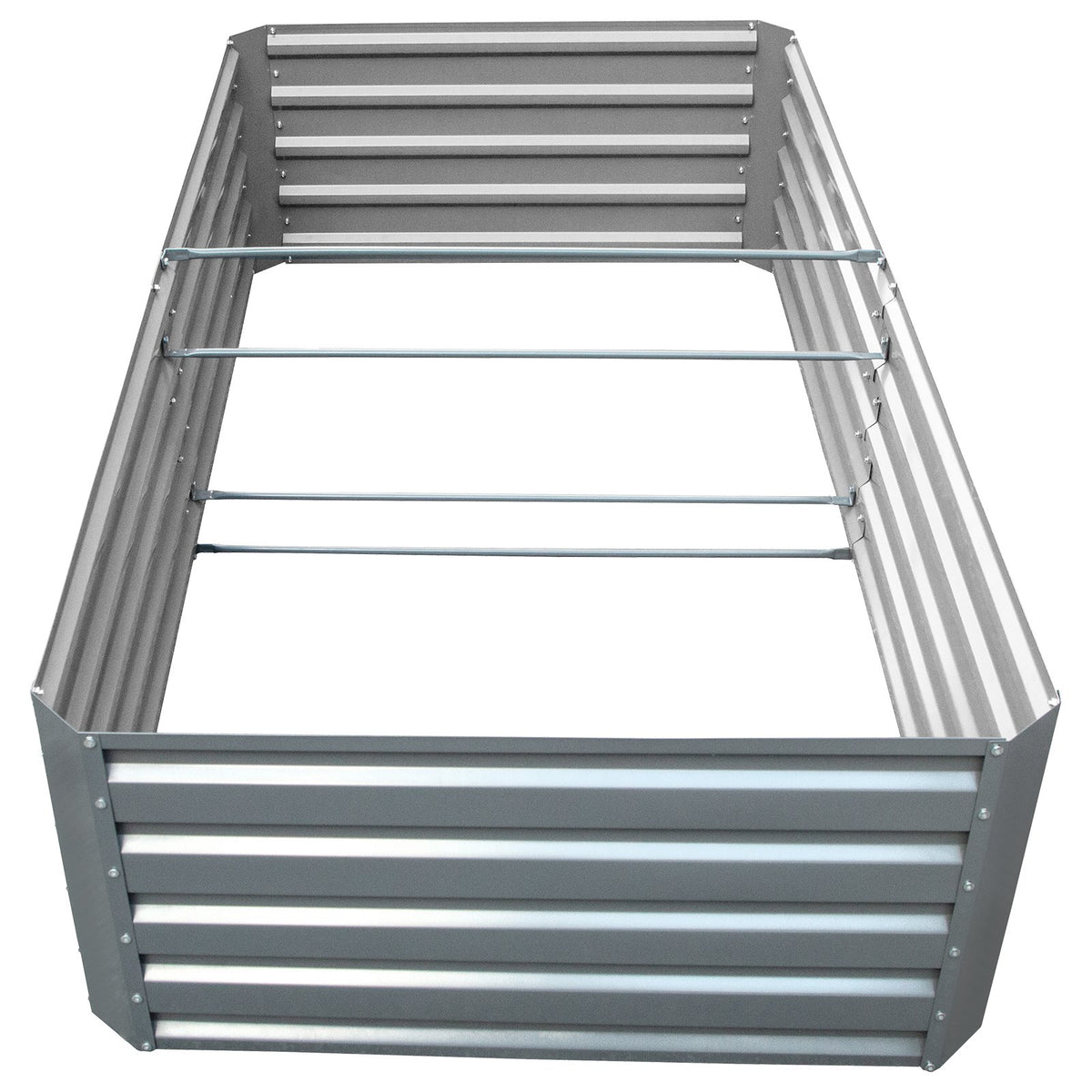 Galvanized Raised Garden Bed, 203 x 102 x 48 cm Metal Planter Box, Gray Steel Plant Raised Garden Bed Kit, V952-HYZZC80CFXK40CHS1V0