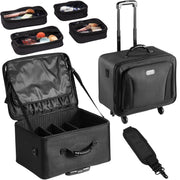 Rolling Makeup Train Case Large Storage 3 Tiers, Convenient Carry With Handle, Wheels, Strap, Professional V952-HZBXLGS3C000ZDTHJV0