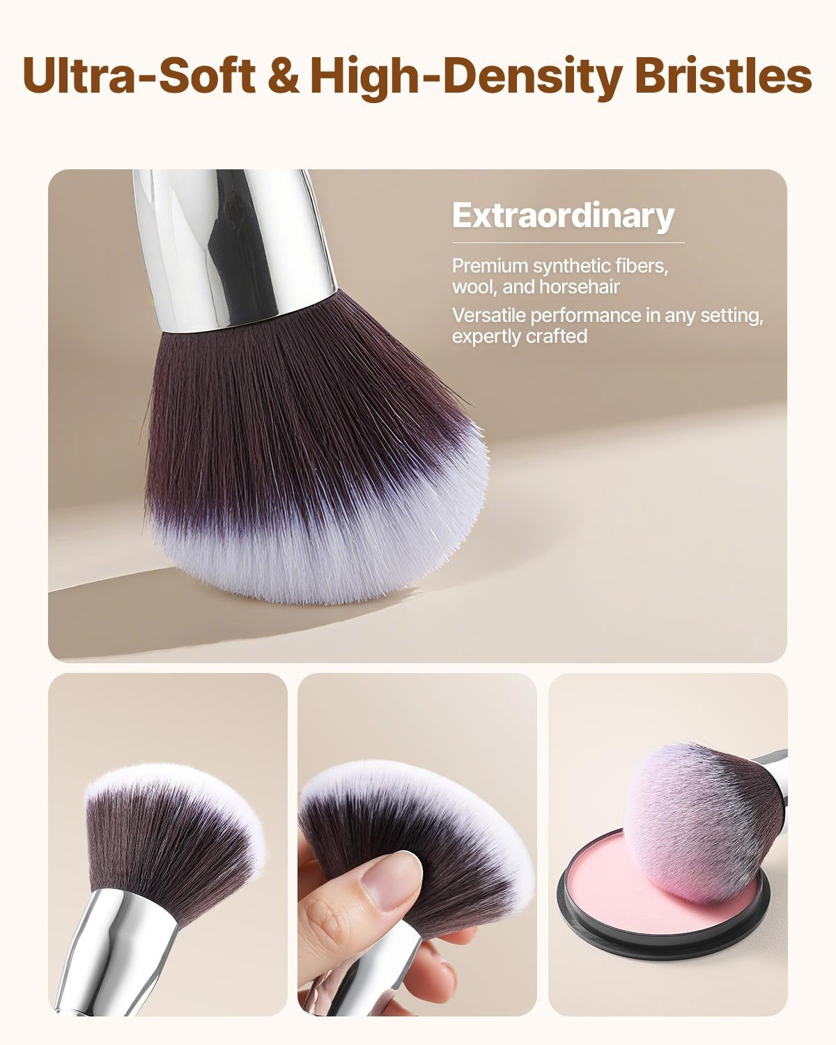 34-Piece Makeup Brush Set, Professional Brushes Kit for Foundation Blending Eyeshadow Concealer Blush - with V952-HZSTZHZSTZDWX383D001V0