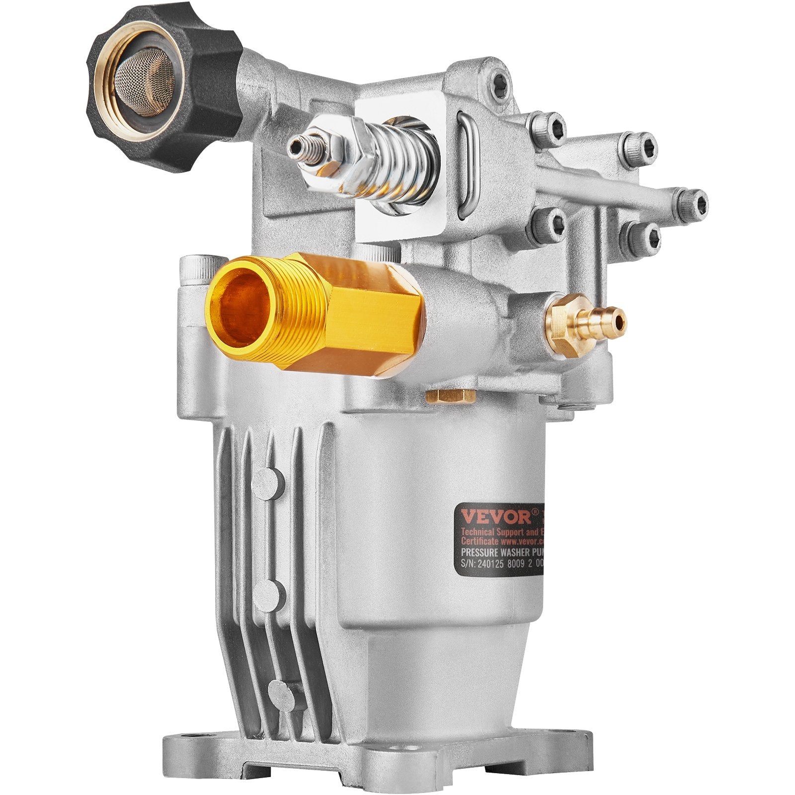 Pressure Washer Pump, 19 mm Shaft Horizontal, 3400 PSI, 2.5GPM, Replacement Power Washer Pumps Kit, Parts V952-HZXPBHZ34INCHU81SV0