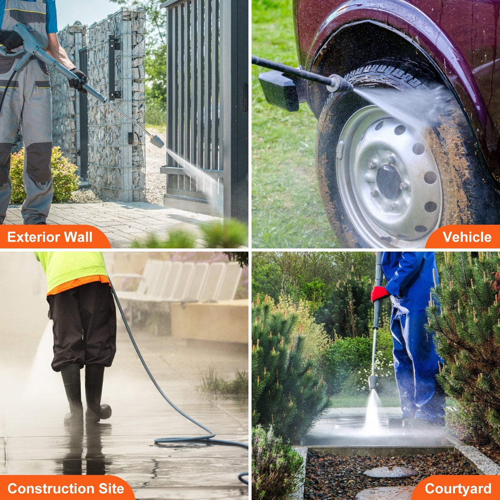 Pressure Washer Pump, 19 mm Shaft Horizontal, 3400 PSI, 2.5GPM, Replacement Power Washer Pumps Kit, Parts V952-HZXPBHZ34INCHU81SV0