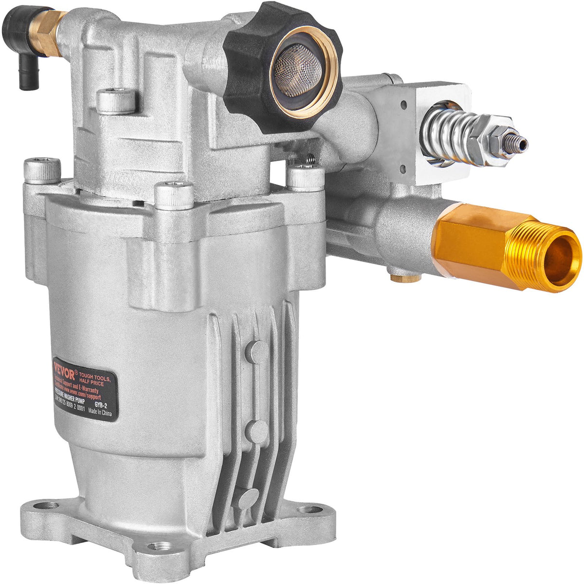 Pressure Washer Pump, 19 mm Shaft Horizontal, 3400 PSI, 2.5GPM, Replacement Power Washer Pumps Kit, Parts V952-HZXPBHZ34INCHU81SV0