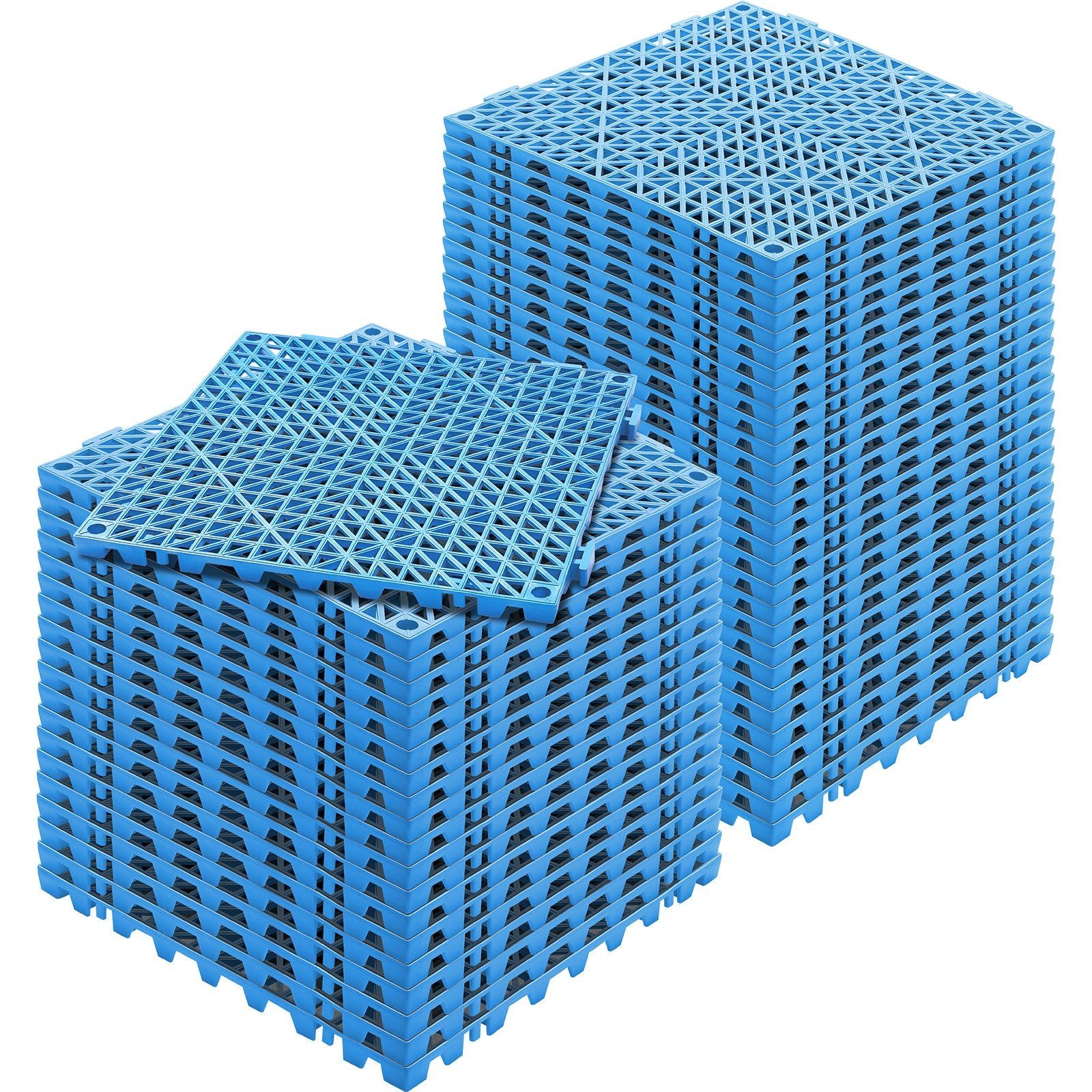 Modular Interlocking Cushion, 50 Pack 30 x 30 cm Splicing Drainage Mats, Soft PVC Interlocking Drainage Floor V952-HZXSJDD1212YAA9J2V0
