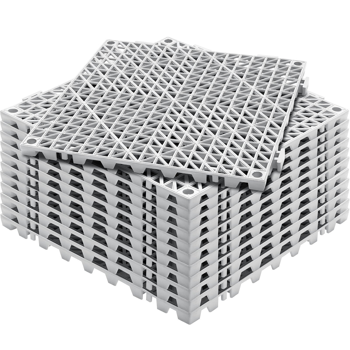 Modular Interlocking Cushion, 12 Pack 30 x 30 cm Splicing Drainage Mats, Soft PVC Interlocking Drainage Floor V952-HZXSJDD1212YBKA1IV0