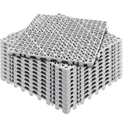 Modular Interlocking Cushion, 12 Pack 30 x 30 cm Splicing Drainage Mats, Soft PVC Interlocking Drainage Floor V952-HZXSJDD1212YBKA1IV0