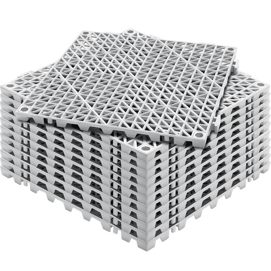 Modular Interlocking Cushion, 12 Pack 30 x 30 cm Splicing Drainage Mats, Soft PVC Interlocking Drainage Floor V952-HZXSJDD1212YBKA1IV0