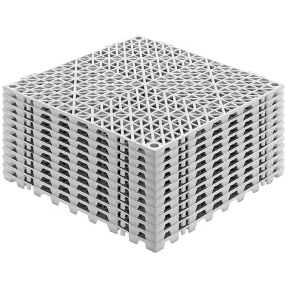 Modular Interlocking Cushion, 12 Pack 30 x 30 cm Splicing Drainage Mats, Soft PVC Interlocking Drainage Floor V952-HZXSJDD1212YBKA1IV0