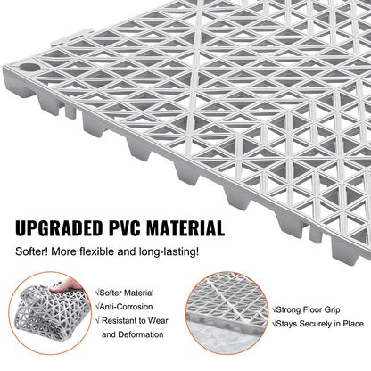 Modular Interlocking Cushion, 50 Pack 30 x 30 cm Splicing Drainage Mats, Soft PVC Interlocking Drainage Floor V952-HZXSJDD1212YF0ZXDV0