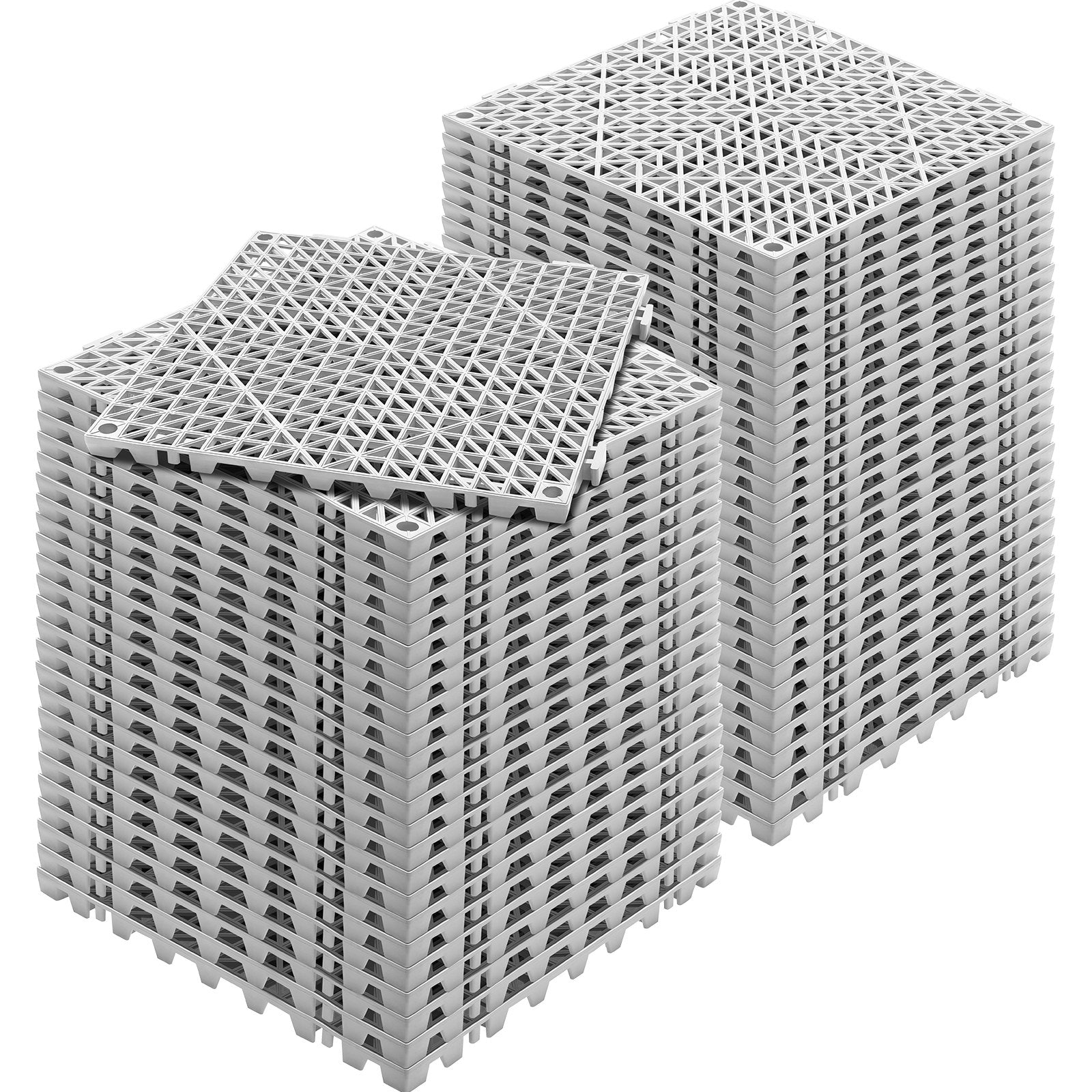 Modular Interlocking Cushion, 55 Pack 30 x 30 cm Splicing Drainage Mats, Soft PVC Interlocking Drainage Floor V952-HZXSJDD1212YMI824V0