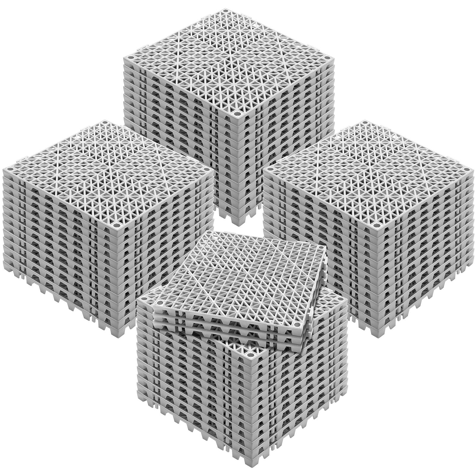 Modular Interlocking Cushion, 55 Pack 30 x 30 cm Splicing Drainage Mats, Soft PVC Interlocking Drainage Floor V952-HZXSJDD1212YMI824V0