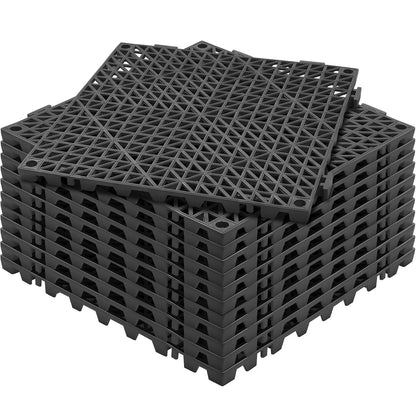 Modular Interlocking Cushion, 12 Pack 30 x 30 cm Splicing Drainage Mats, PVC Interlocking Drainage Floor V952-HZXSJDDHS12PQ3YS0V0