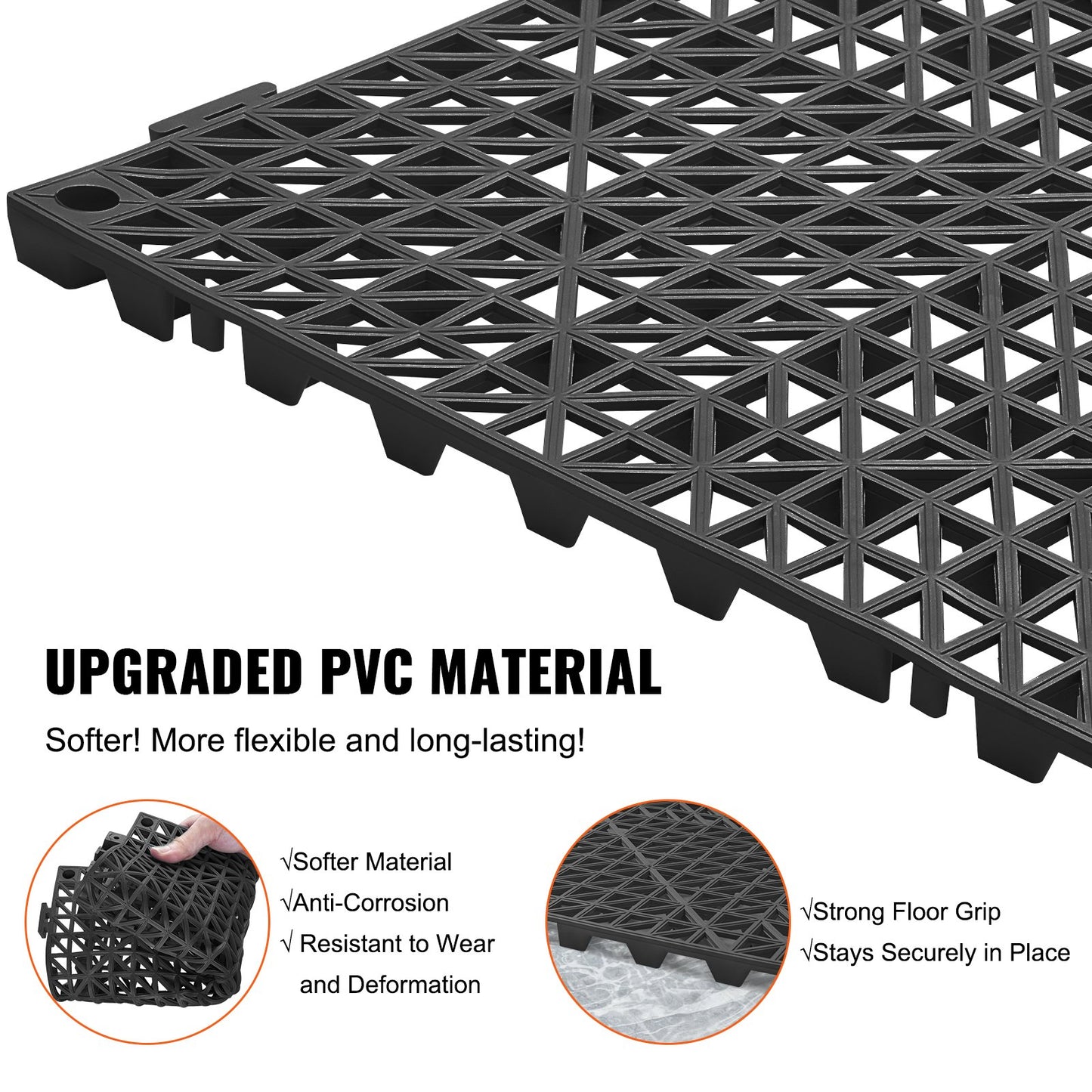 Modular Interlocking Cushion, 12 Pack 30 x 30 cm Splicing Drainage Mats, PVC Interlocking Drainage Floor V952-HZXSJDDHS12PQ3YS0V0