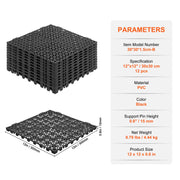 Modular Interlocking Cushion, 12 Pack 30 x 30 cm Splicing Drainage Mats, PVC Interlocking Drainage Floor V952-HZXSJDDHS12PQ3YS0V0