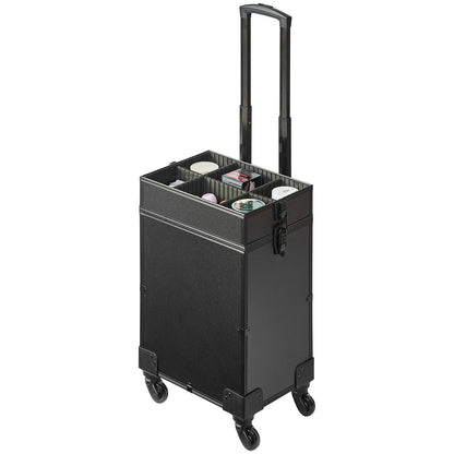 5 in 1 Professional Makeup Train Case Aluminum Cosmetic Case, Rolling Makeup Case Extra Large Trolley Makeup V952-HZXXLGS5H100K8BZXV0
