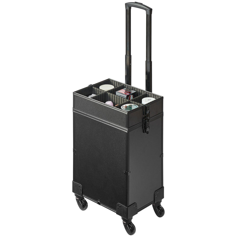 5 in 1 Professional Makeup Train Case Aluminum Cosmetic Case, Rolling Makeup Case Extra Large Trolley Makeup V952-HZXXLGS5H100K8BZXV0