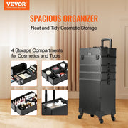 5 in 1 Professional Makeup Train Case Aluminum Cosmetic Case, Rolling Makeup Case Extra Large Trolley Makeup V952-HZXXLGS5H100K8BZXV0
