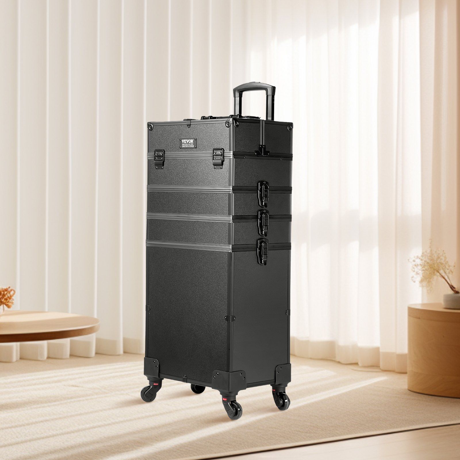5 in 1 Professional Makeup Train Case Aluminum Cosmetic Case, Rolling Makeup Case Extra Large Trolley Makeup V952-HZXXLGS5H100K8BZXV0