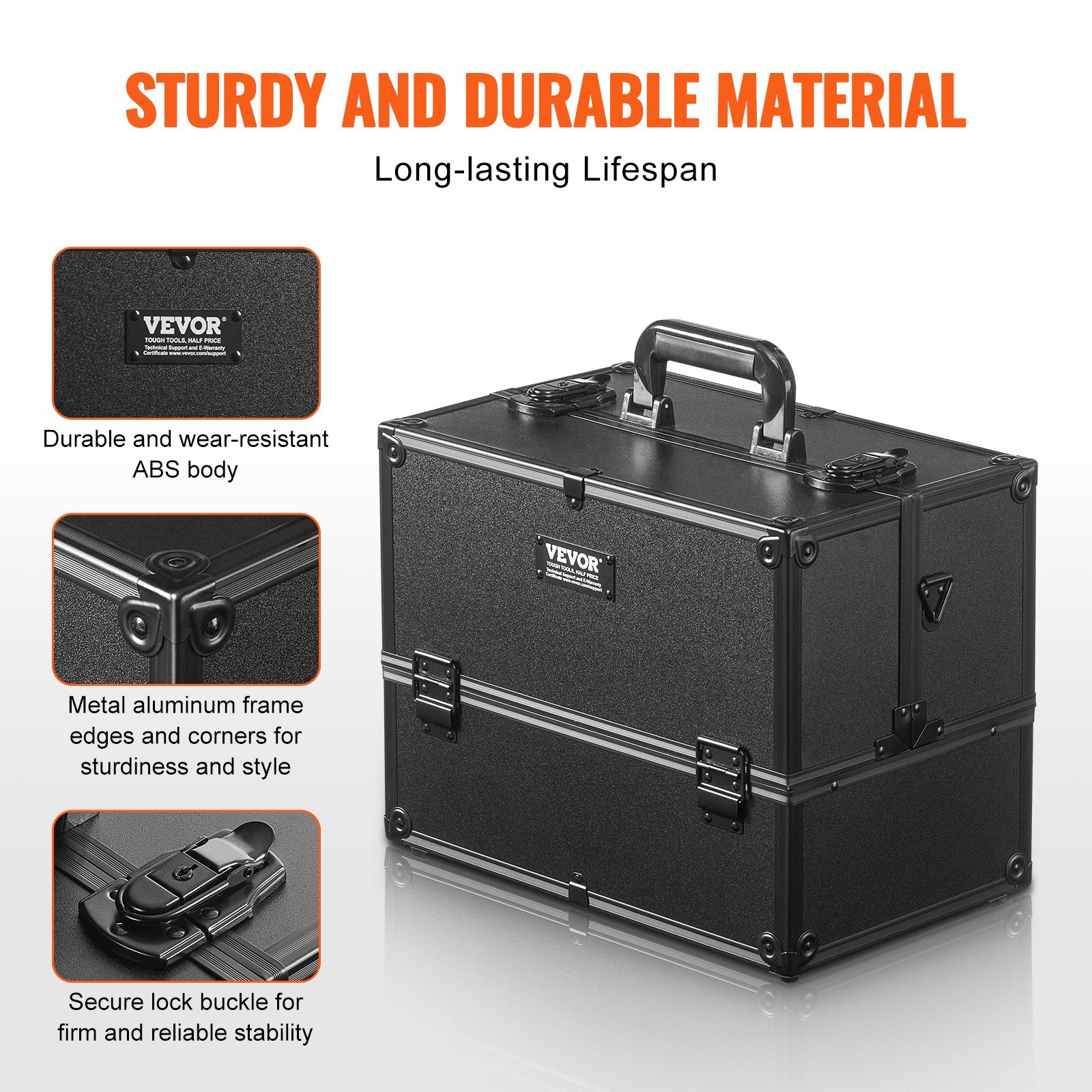 Makeup Train Case 370MM Large Portable Cosmetic Case, 6 Tier Trays Professional Makeup Storage Organizer Box V952-HZXXSTSZKS00Z8N9WV0