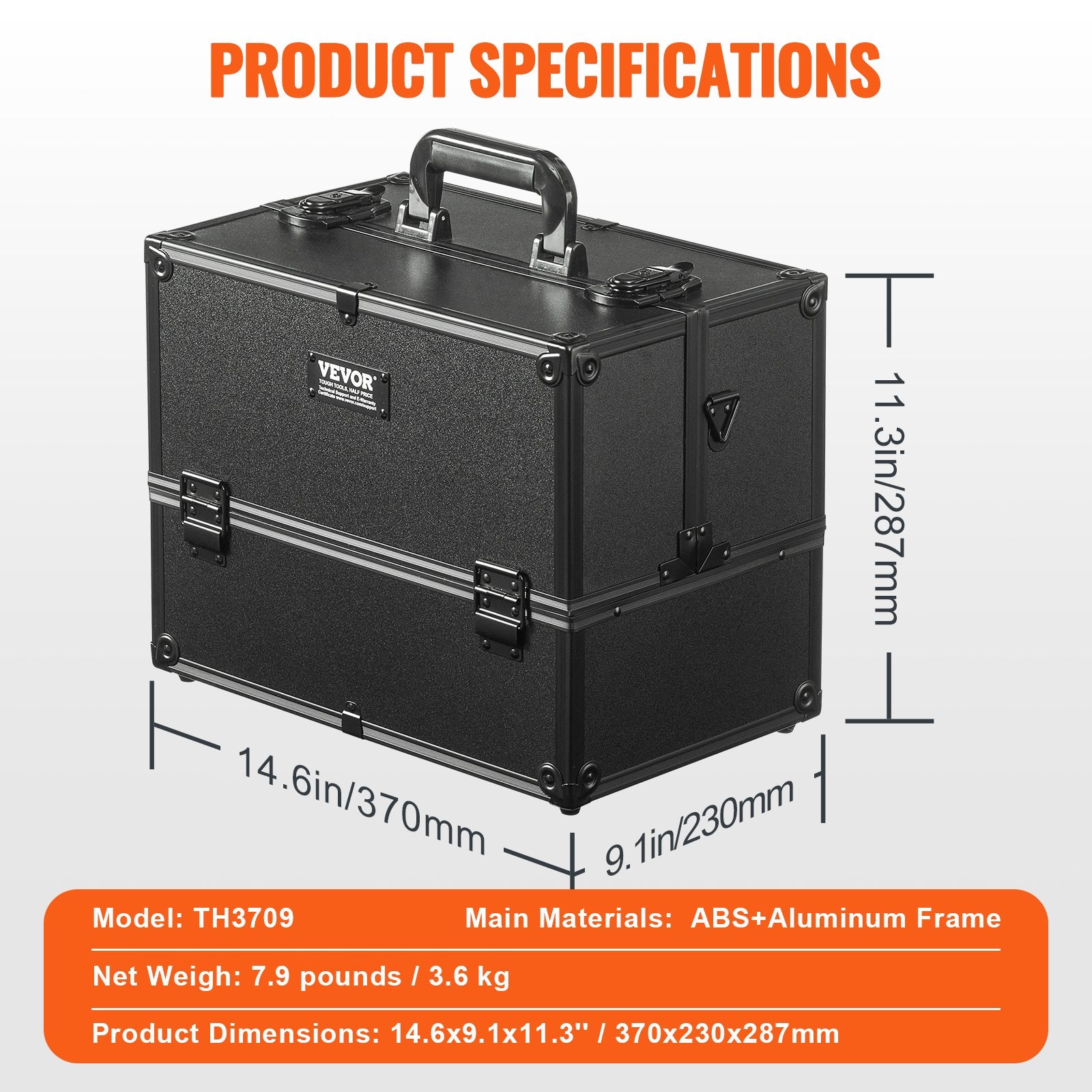 Makeup Train Case 370MM Large Portable Cosmetic Case, 6 Tier Trays Professional Makeup Storage Organizer Box V952-HZXXSTSZKS00Z8N9WV0
