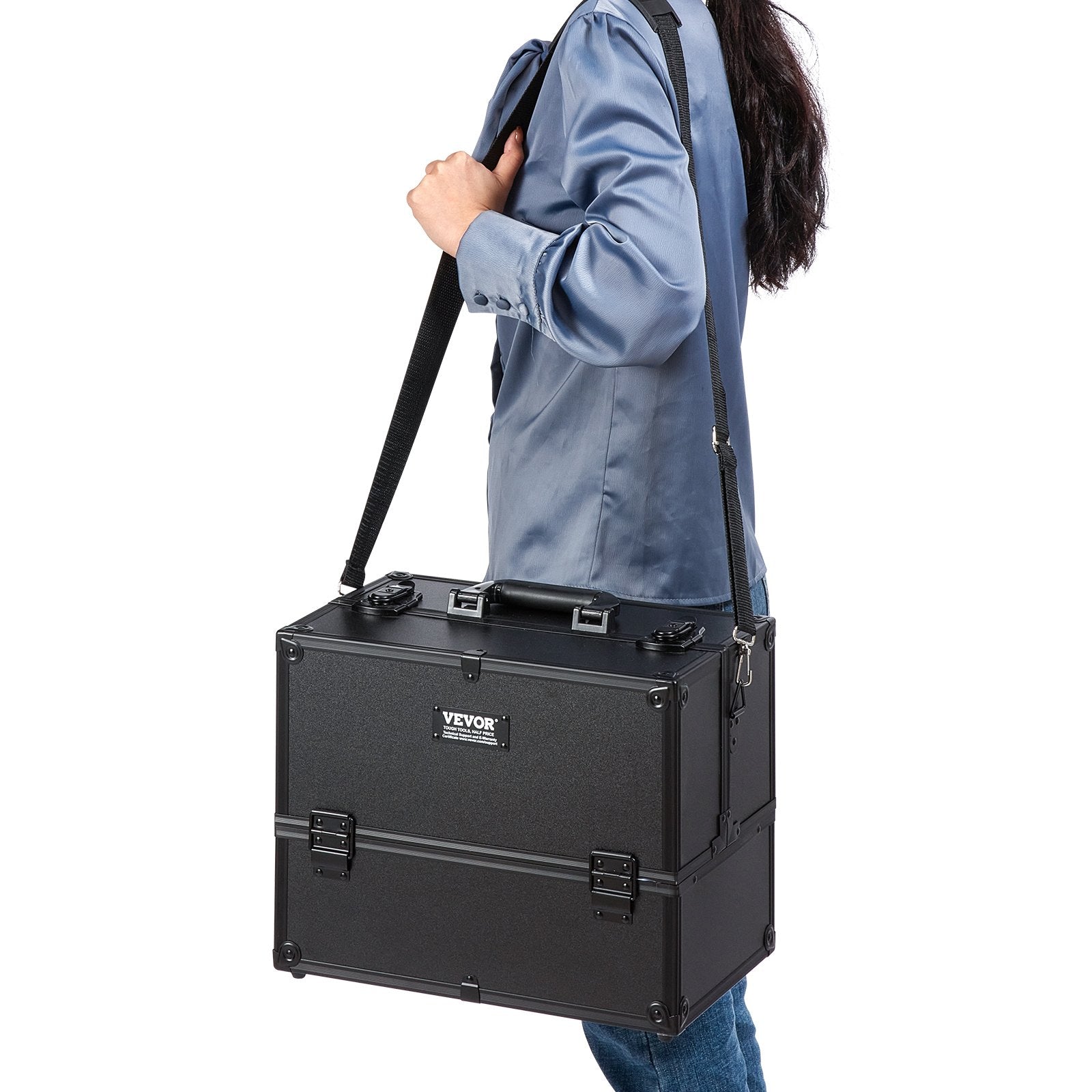 Makeup Train Case 370MM Large Portable Cosmetic Case, 6 Tier Trays Professional Makeup Storage Organizer Box V952-HZXXSTSZKS00Z8N9WV0